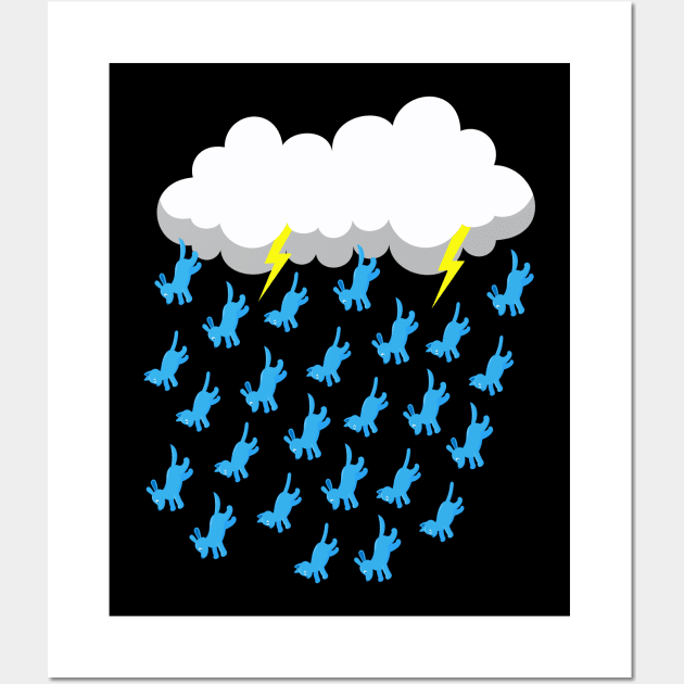 DARK RAIN CLOUD RAINING CATS AND DOGS Wall Art by Cat In Orbit ®